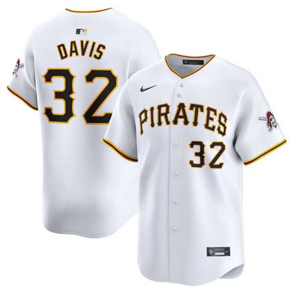 Men%27s Pittsburgh Pirates #32 Henry Davis White Home Limited Baseball Stitched Jersey Dzhi